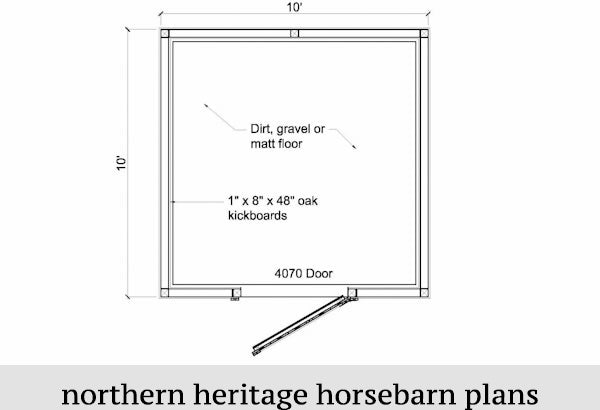 10x10  Horse Barn Plan- one stall