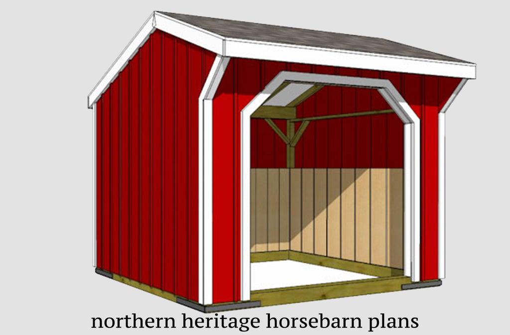 10x10 Run in/loafing Horse Barn Plan