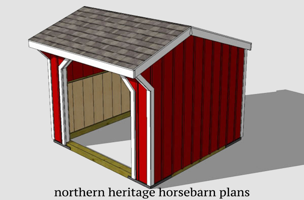 10x10 Run in/loafing Horse Barn Plan