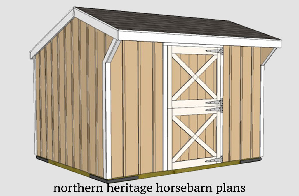 10x12 Horse Barn Plan - one stall