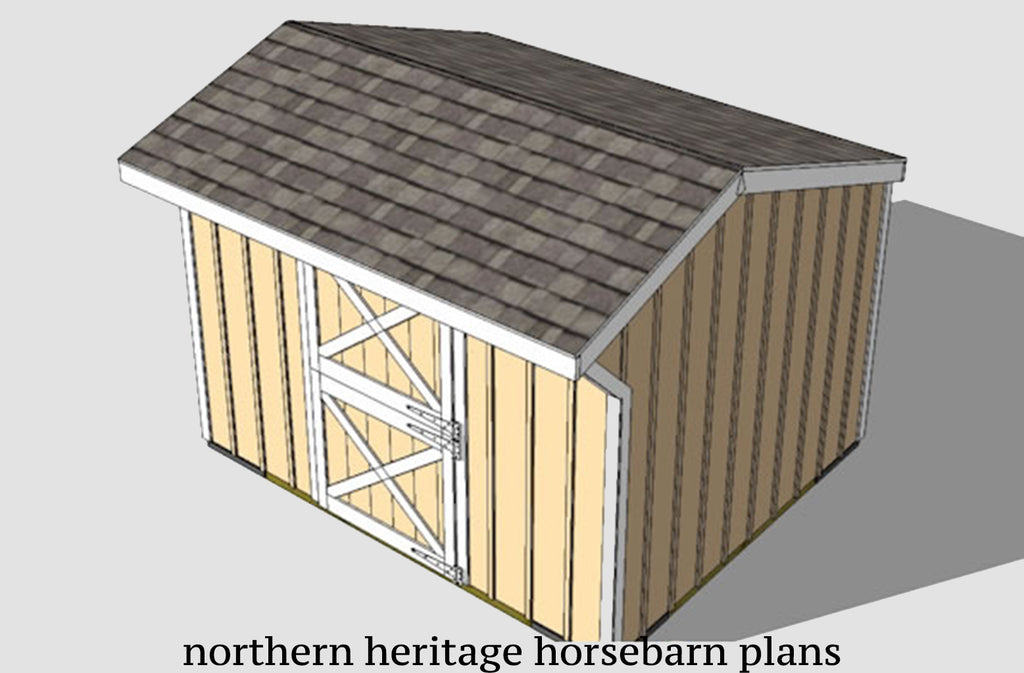 10x12 Horse Barn Plan - one stall