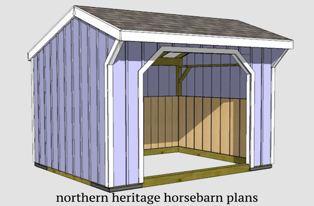 10x12 Run in/loafing Horse Barn Plan