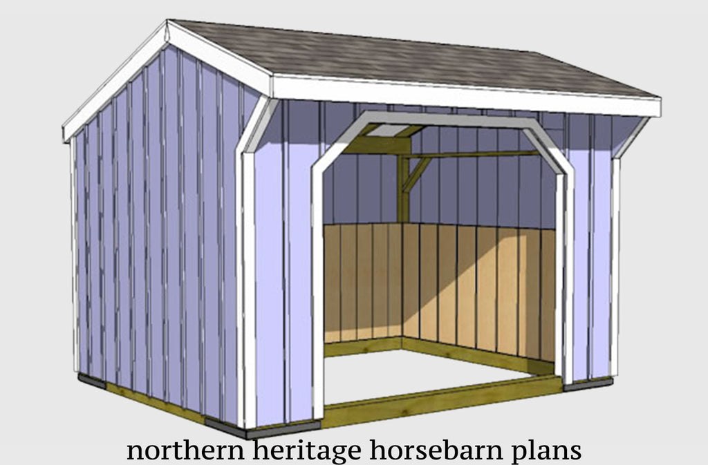 12x12 Run in/loafing Horse Barn Plan