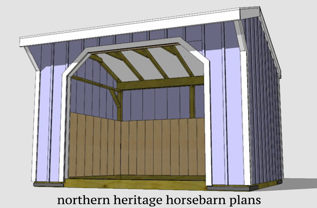 10x12 Run in/loafing Horse Barn Plan