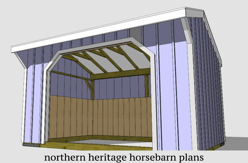 10x14 Run in/loafing Horse Barn Plan