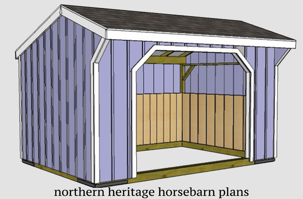 10x14 Run in/loafing Horse Barn Plan