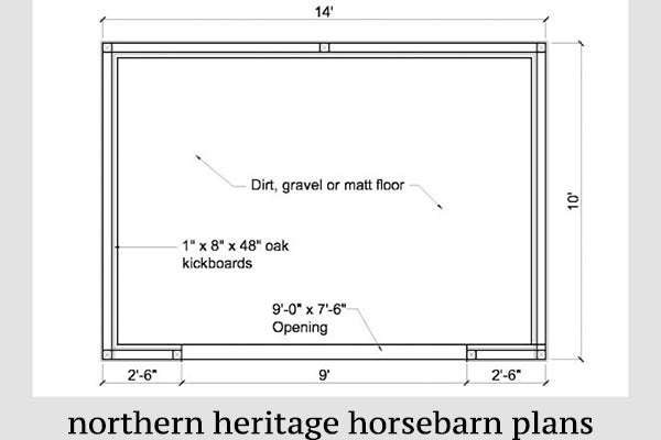 10x14 Run in/loafing Horse Barn Plan