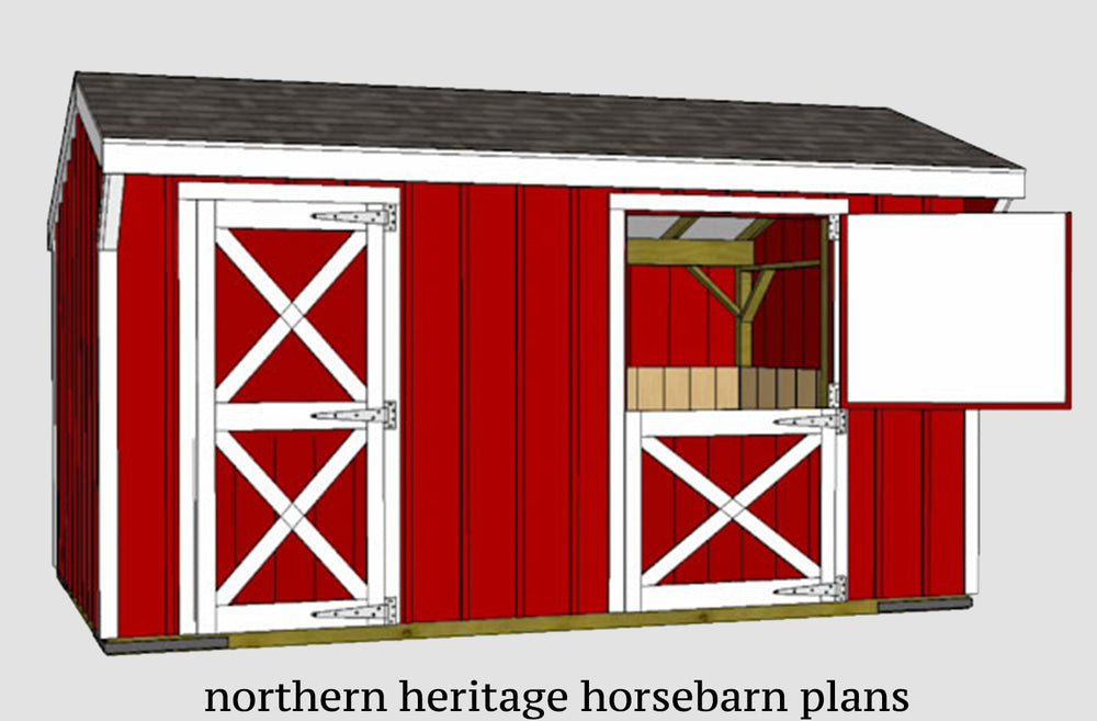 10x16 Horse Barn Plan with added tack room bonus (1-10x10 stall - 1-10x6 tack room)