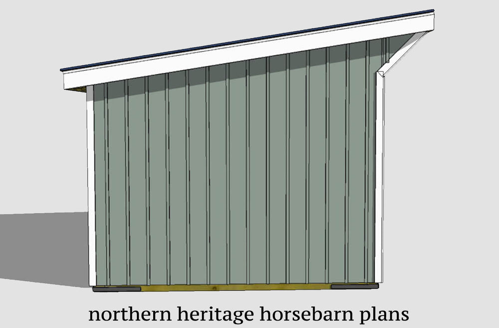 10x16 Run in/loafing Horse Barn Plan
