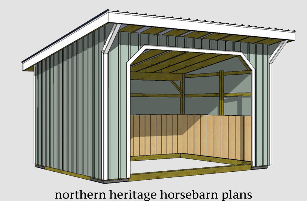 10x16 Run in/loafing Horse Barn Plan
