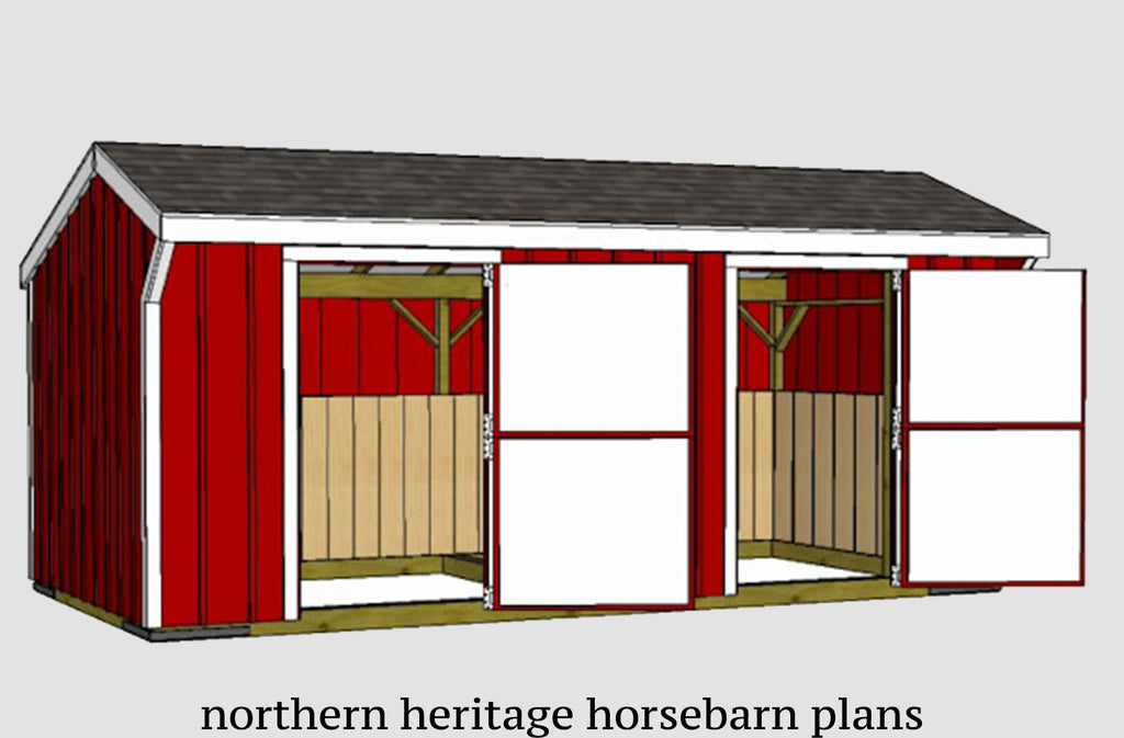 10x20 Horse Barn Plan- 2 stall