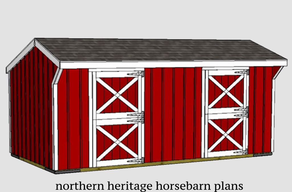 10x20 Horse Barn Plan- 2 stall