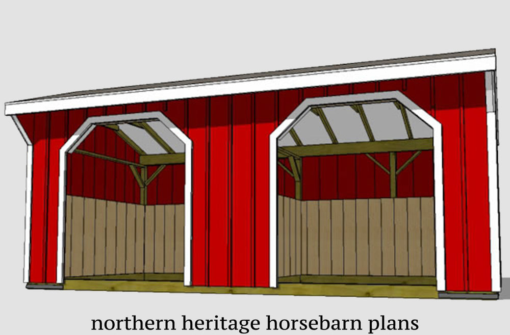 10x20 Run in/loafing Horse Barn Plan