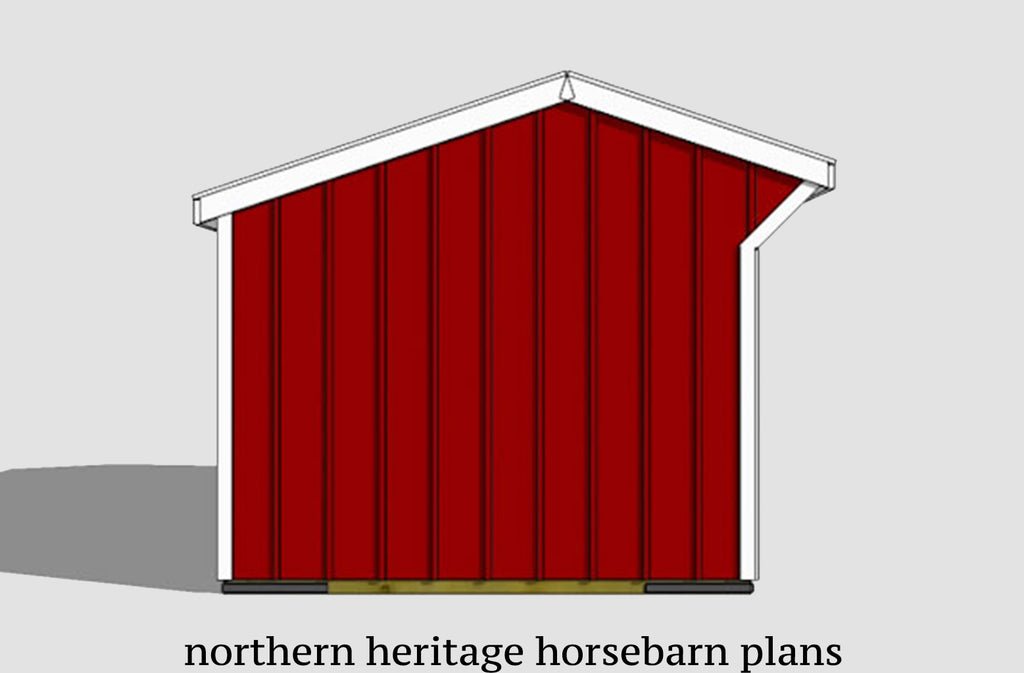 10x20 Run in/loafing Horse Barn Plan with added tack room bonus