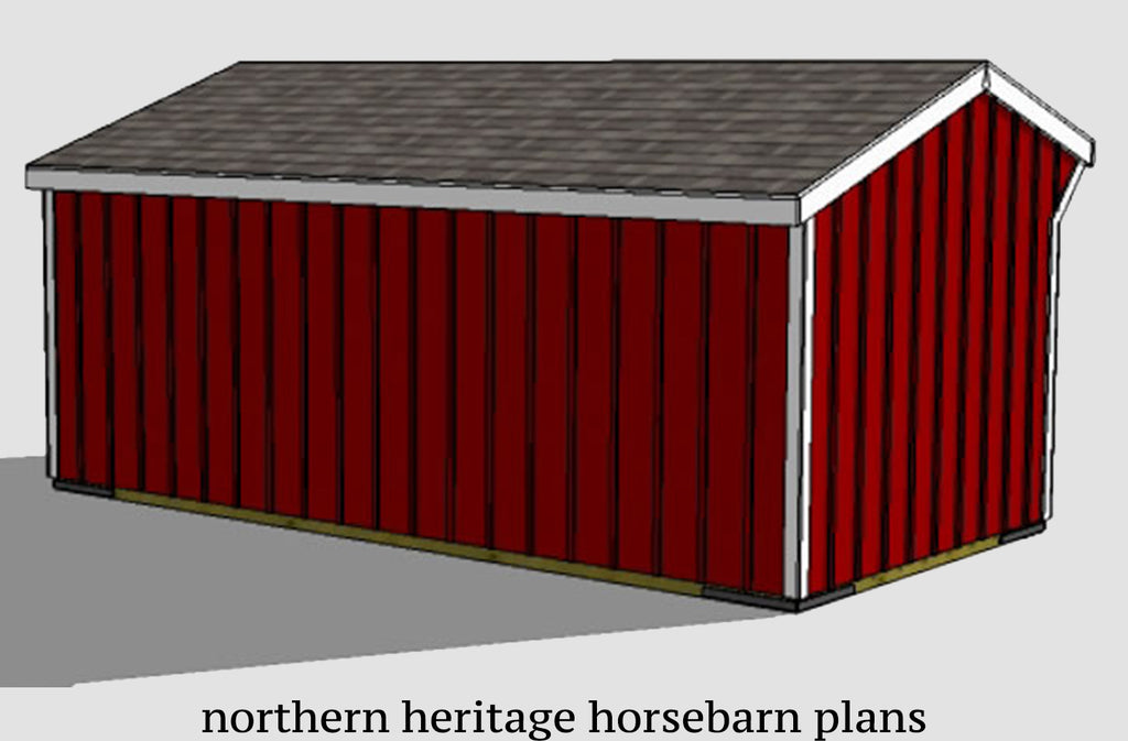 10x20 Run in/loafing Horse Barn Plan with added tack room bonus