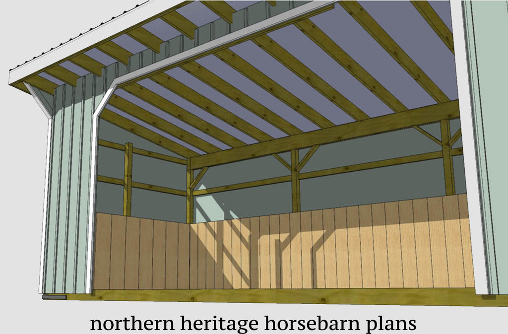 10x24 Run in/loafing Horse Barn Plan