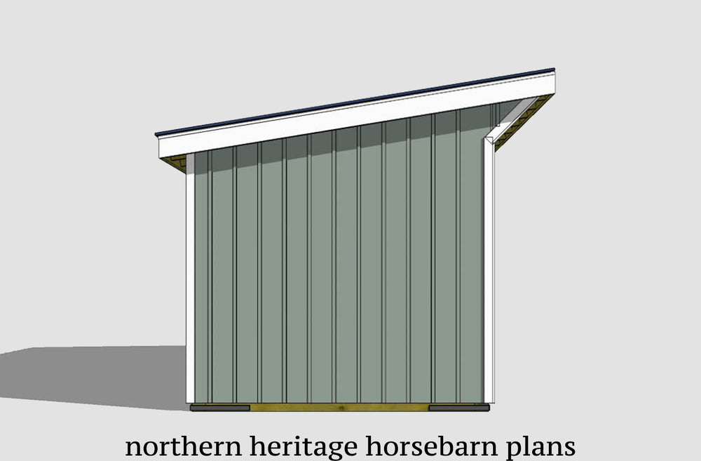 10x24 Run in/loafing Horse Barn Plan