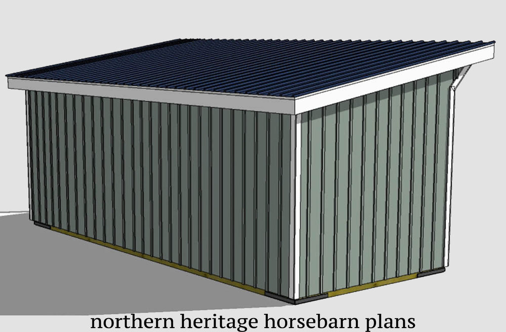 10x24 Run in/loafing Horse Barn Plan