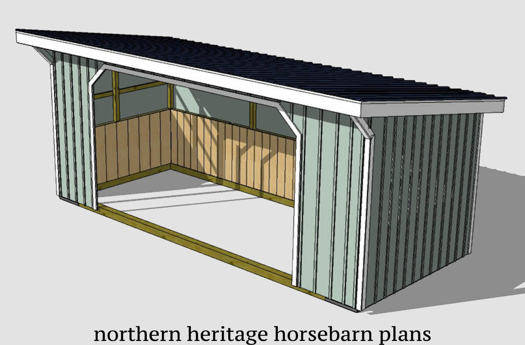 10x24 Run in/loafing Horse Barn Plan