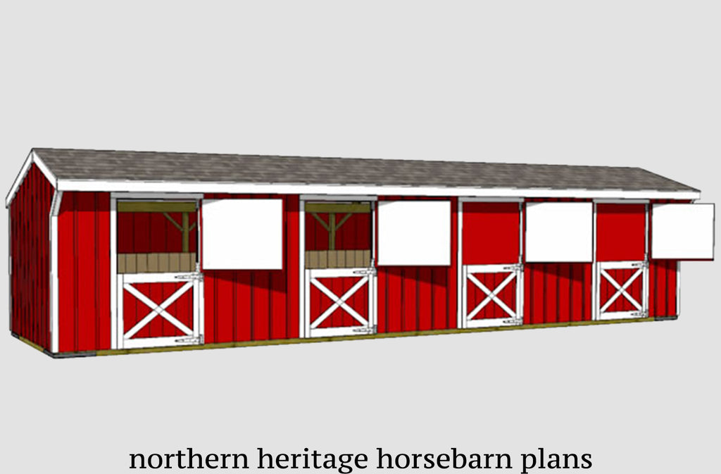 10x40 Horse Barn Plan- 4 stall