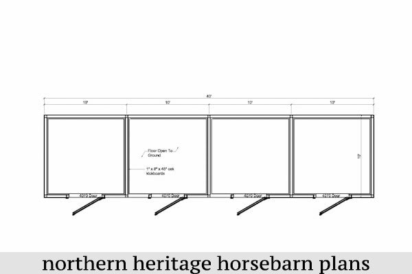 10x40 Horse Barn Plan- 4 stall