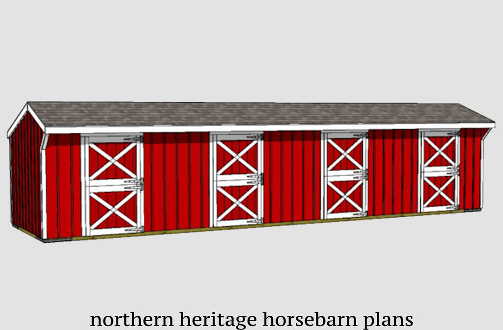 10x40 Horse Barn Plan- 4 stall