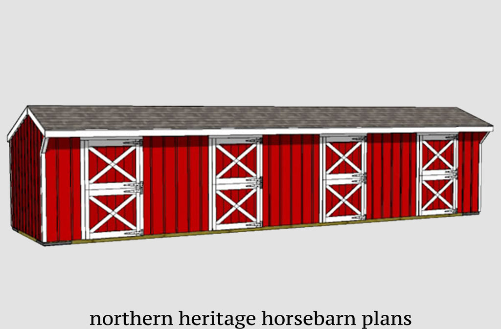 10x40 Horse Barn Plan- 4 stall