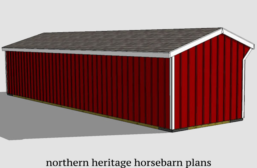 10x40 Horse Barn Plan- 4 stall