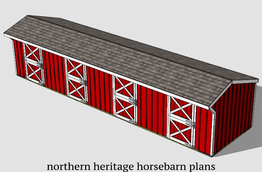 10x40 Horse Barn Plan- 4 stall