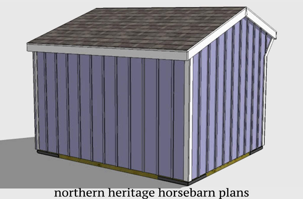 12x12 Run in/loafing Horse Barn Plan