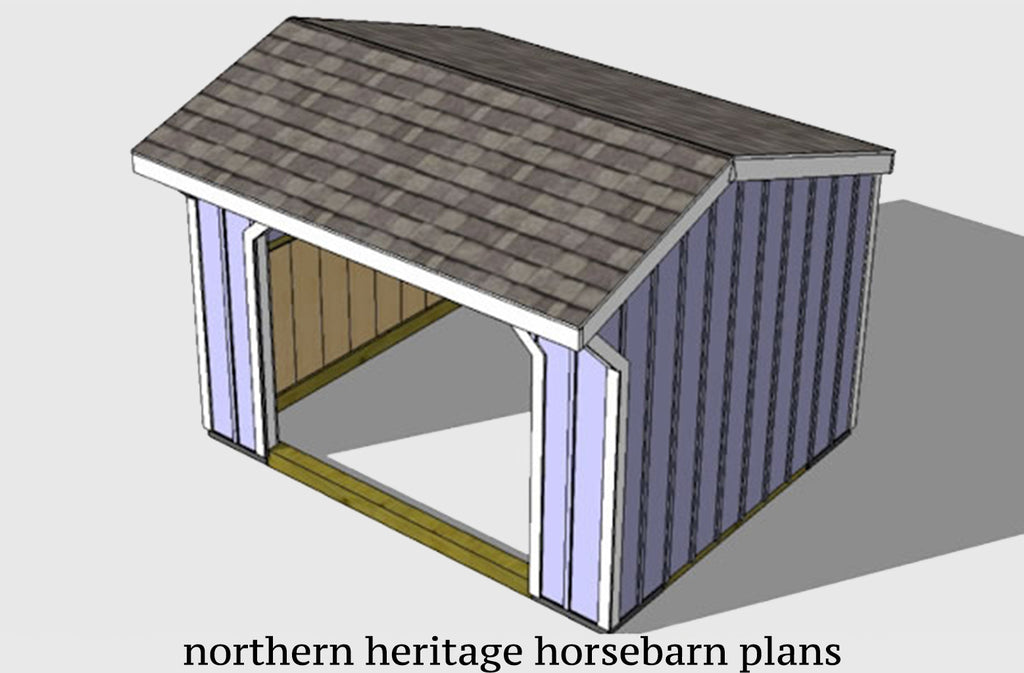 12x12 Run in/loafing Horse Barn Plan