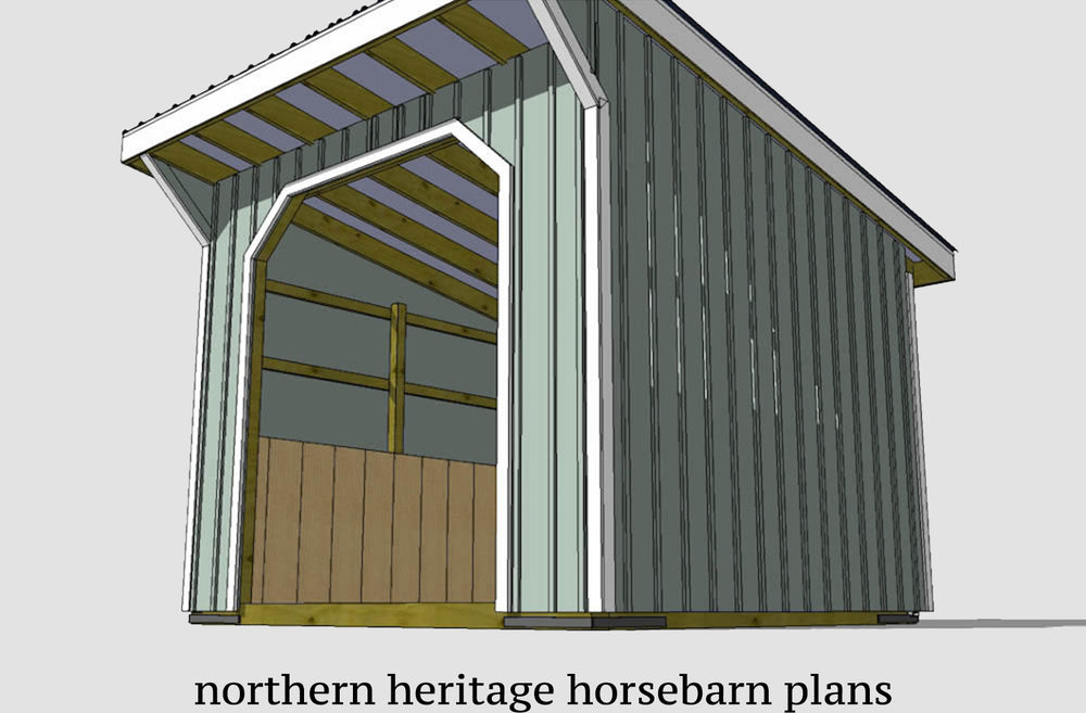 12x12 Run In Lean To - Loafing Horse Barn Plan