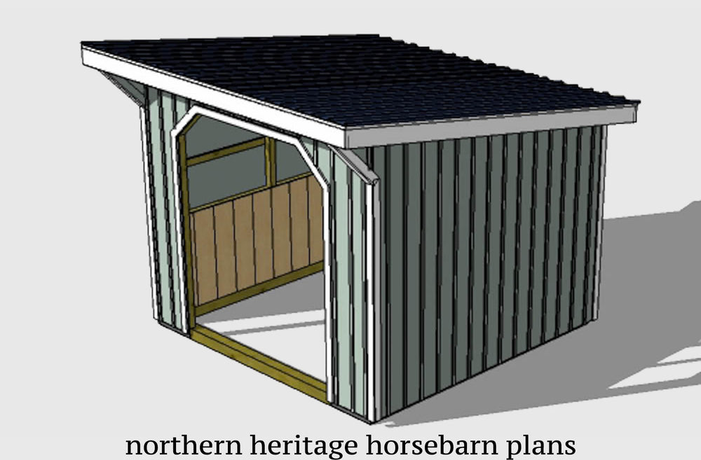12x12 Run In Lean To - Loafing Horse Barn Plan