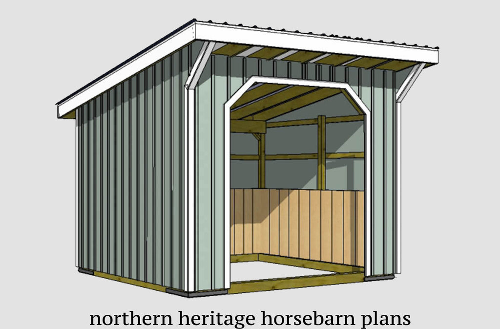 12x12 Run In Lean To - Loafing Horse Barn Plan