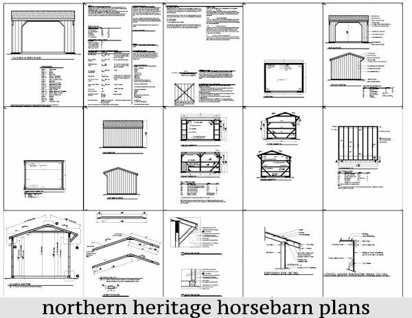 12x16 Run in/loafing Horse Barn Plan