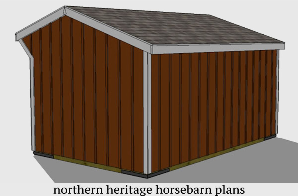 12x16 Run in/loafing Horse Barn Plan