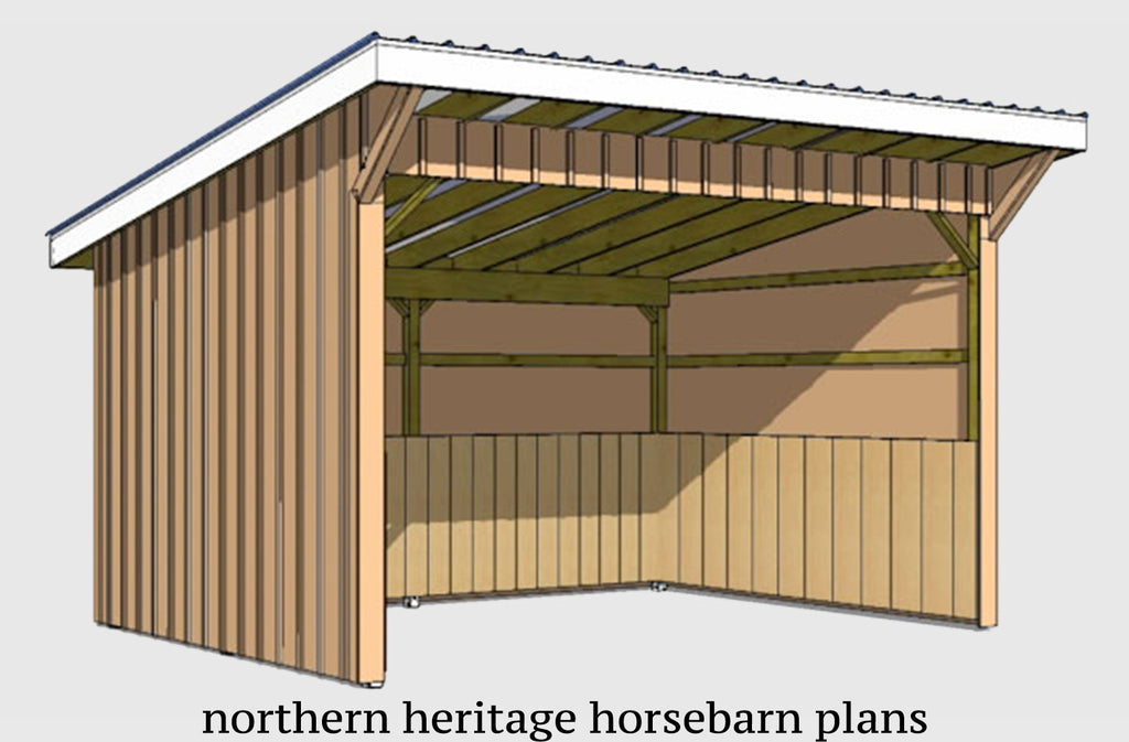 12x16 Run in/loafing Horse Barn Plan