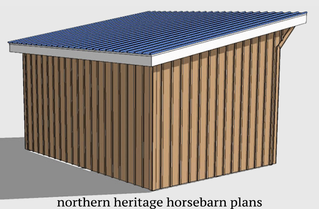 12x16 Run in/loafing Horse Barn Plan