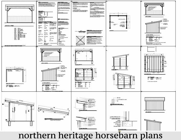 12x16 Run in/loafing Horse Barn Plan