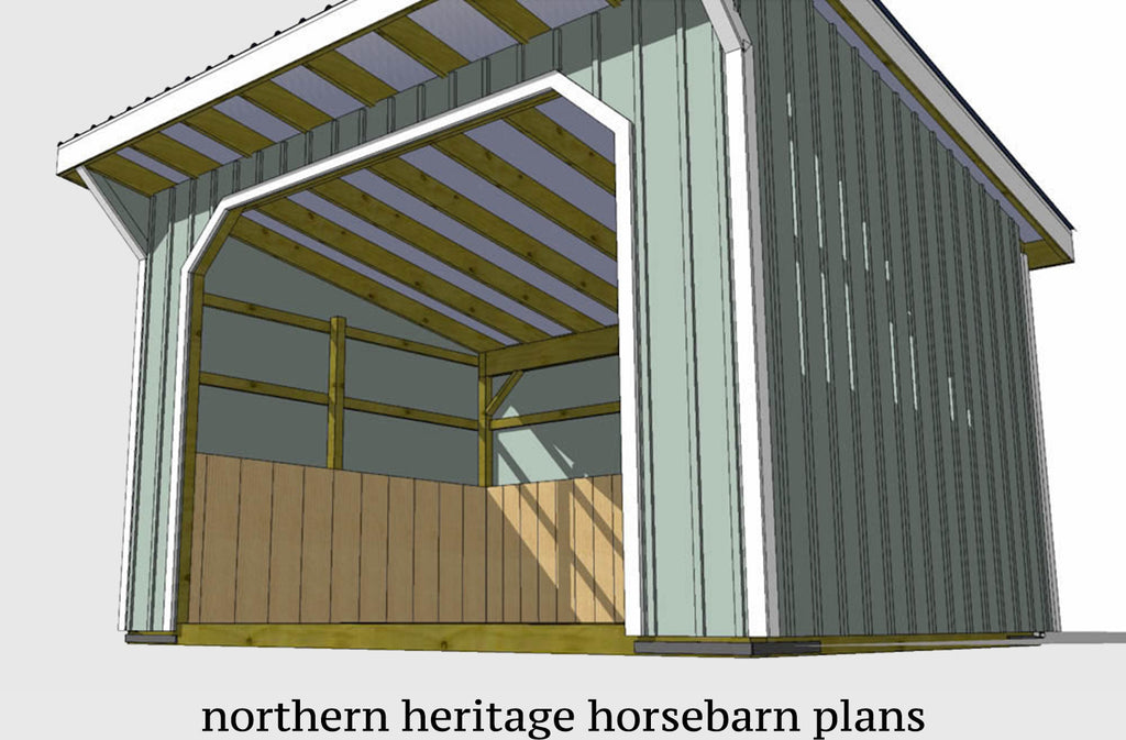 12x16 Run in/loafing Horse Barn Plan