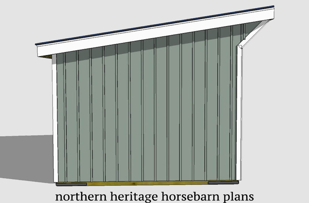 12x16 Run in/loafing Horse Barn Plan