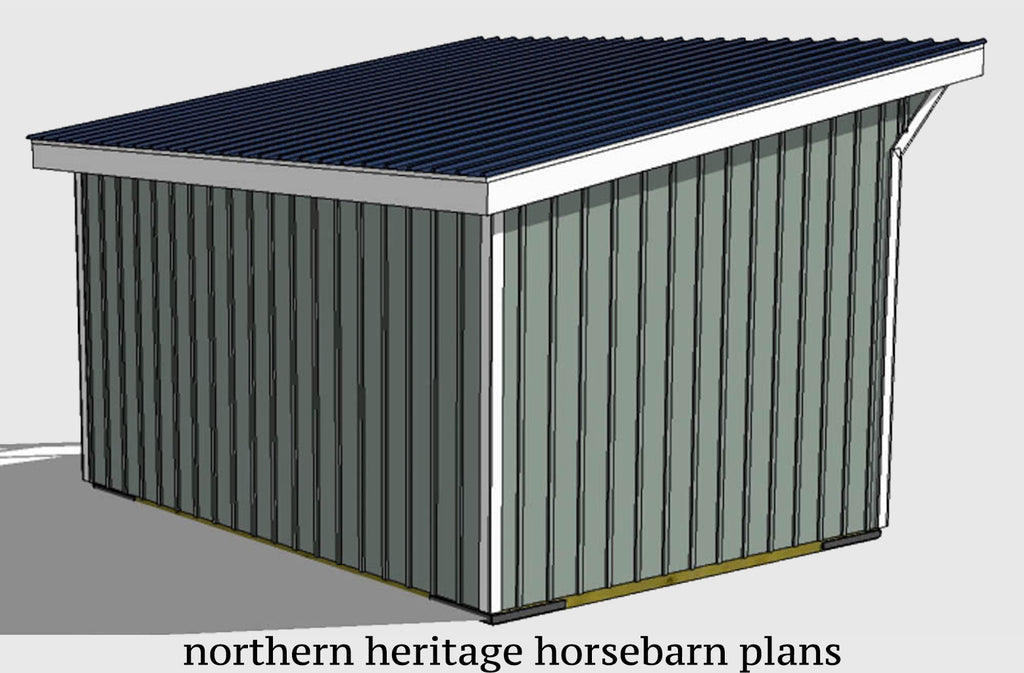 12x16 Run in/loafing Horse Barn Plan