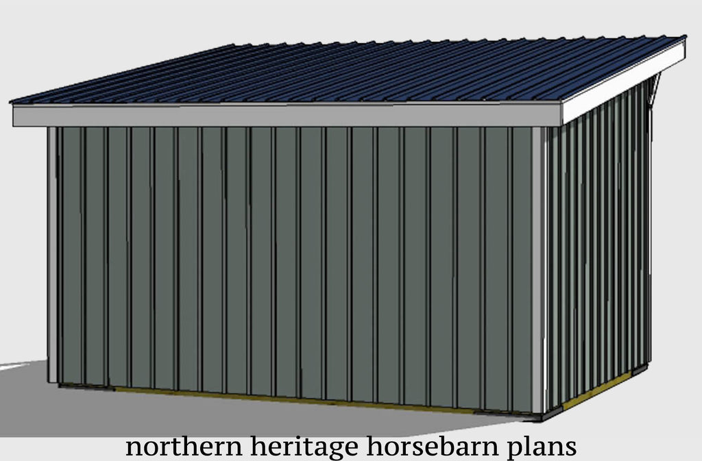 12x16 Run in/loafing Horse Barn Plan