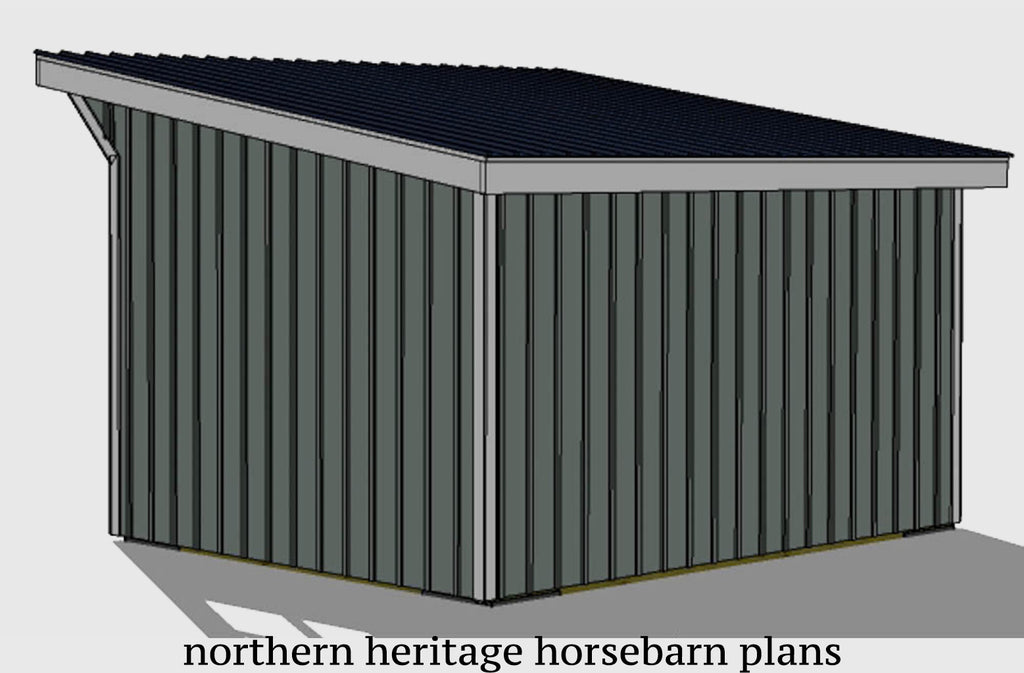 12x16 Run in/loafing Horse Barn Plan