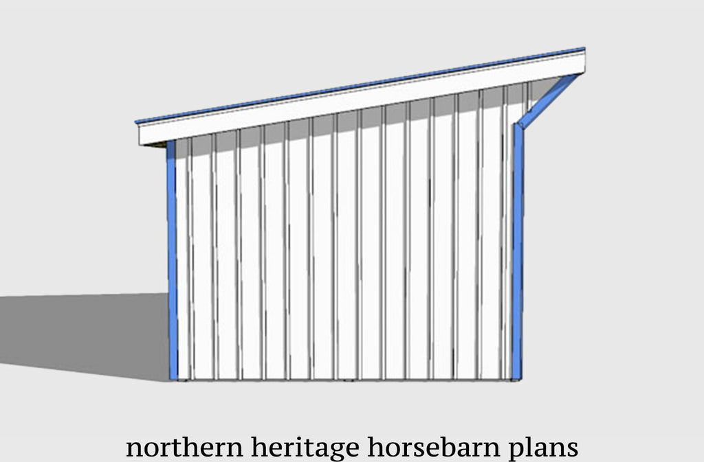 12x18-RILT Run in/loafing Horse Barn Plan