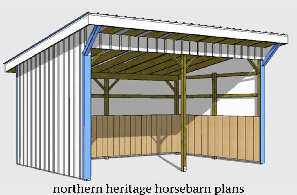 12x18 Run in/loafing Horse Barn Plan