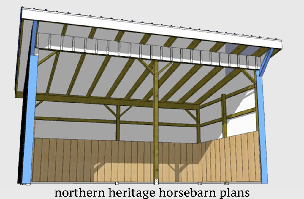 12x18 Run in/loafing Horse Barn Plan