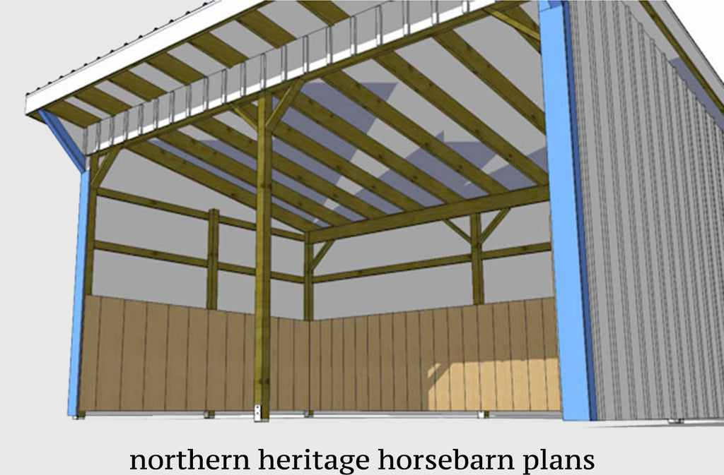 12x18 Run in/loafing Horse Barn Plan