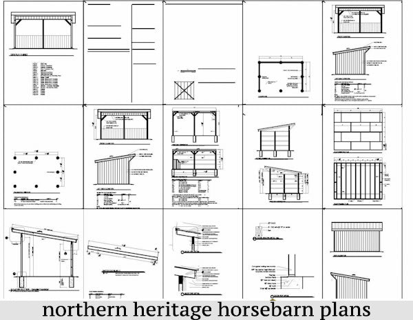 12x18 Run in/loafing Horse Barn Plan