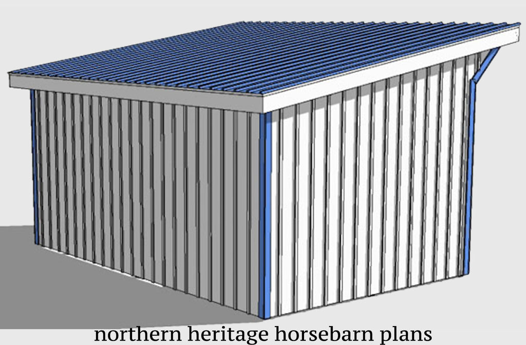 12x18 Run in/loafing Horse Barn Plan